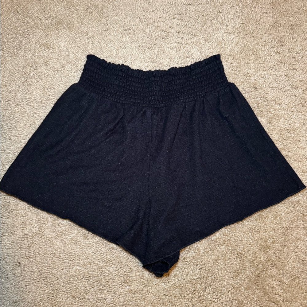Black High-Waisted Flowy Beach/Summer Shorts